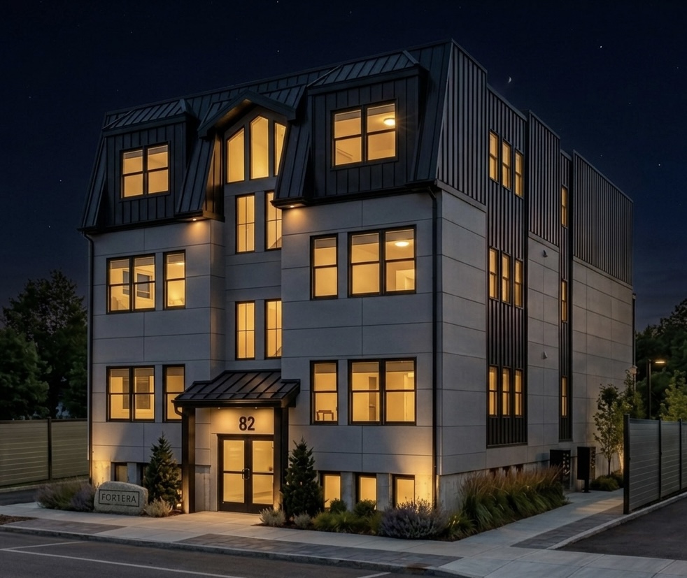 Building exterior evening